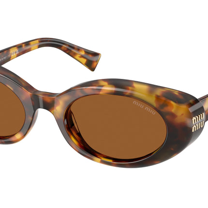 Miu Miu MUB09SF Oval Sunglasses  14L20V-Honey Havana 52-140-21 - Color Map Tortoise