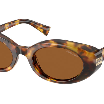 Miu Miu MUB09S Oval Sunglasses  14L20V-Honey Havana 52-140-21 - Color Map Tortoise