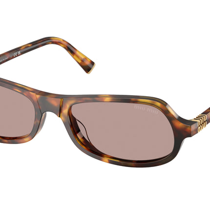 Miu Miu MUB10SU Irregular Sunglasses  14L20I-Honey Havana 55-140-17 - Color Map Tortoise