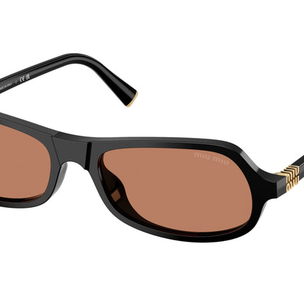 Miu Miu MUB10SU Irregular Sunglasses  16K90Q-Black 55-140-17 - Color Map Black