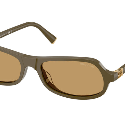 Miu Miu MUB10SU Irregular Sunglasses  25L10Y-Green 55-140-17 - Color Map Green