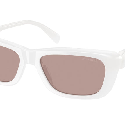 Miu Miu MUB12SF Rectangle Sunglasses  20M20I-Opal White 56-140-16 - Color Map White