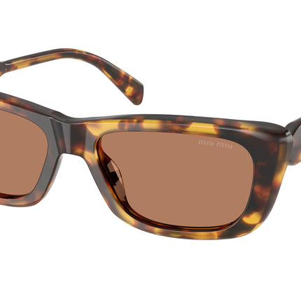 Miu Miu MUB12S Rectangle Sunglasses  14L20D-Honey Havana 56-140-17 - Color Map Tortoise