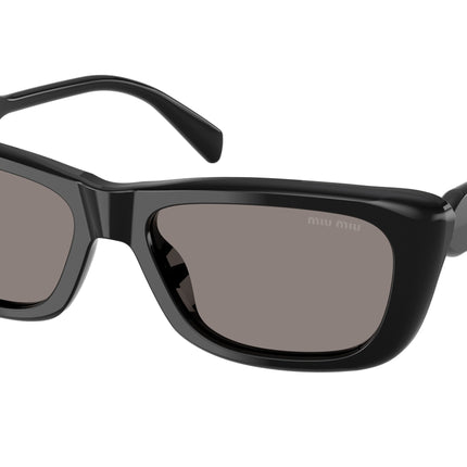 Miu Miu MUB12S Rectangle Sunglasses  16K80Q-Black 56-140-17 - Color Map Black