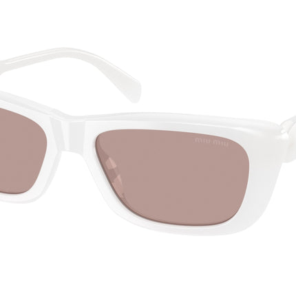 Miu Miu MUB12S Rectangle Sunglasses  20M20I-Opal White 56-140-17 - Color Map White