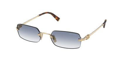 Miu Miu MUB50S Rectangle Sunglasses  ZVN80O-Pale Gold 52-140-20 - Color Map Gold