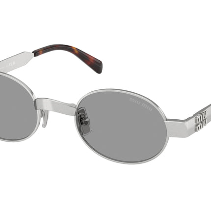 Miu Miu MUB51S Oval Sunglasses  21M50Q-Old Silver 47-135-21 - Color Map Silver