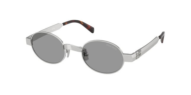 Miu Miu MUB51S Oval Sunglasses  21M50Q-Old Silver 47-135-21 - Color Map Silver