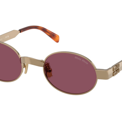 Miu Miu MUB51S Oval Sunglasses  7OE30Y-Brass 47-135-21 - Color Map Brown