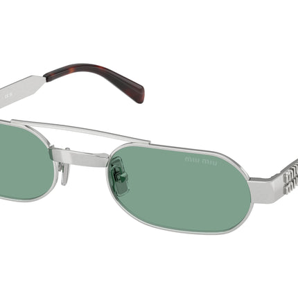 Miu Miu MUB52S Oval Sunglasses  21M40Y-Ancient Silver 52-135-21 - Color Map Silver