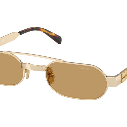 Miu Miu MUB52S Oval Sunglasses  22M10Y-Ancient Gold 52-135-21 - Color Map Gold