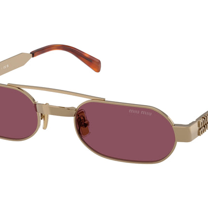 Miu Miu MUB52S Oval Sunglasses  7OE30Y-Brass 52-135-21 - Color Map Brown