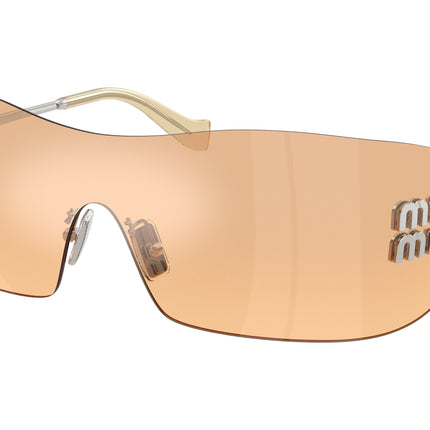 Miu Miu MUB53S Rectangle Sunglasses  1BC80Y-Silver 0-110-144 - Color Map Silver