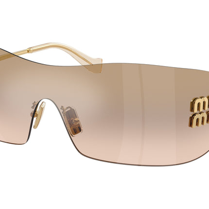Miu Miu MUB53S Rectangle Sunglasses  5AK20P-Gold 0-110-144 - Color Map Gold
