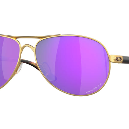 Oakley FEEDBACK OO4079 Round Sunglasses  407939-Satin Gold 59-135-13 - Color Map Gold