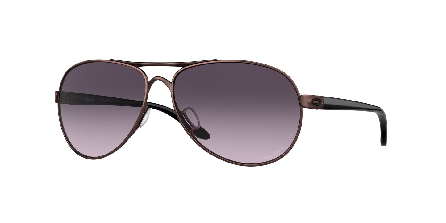 Oakley FEEDBACK OO4079 Round Sunglasses  407948-Satin Grenache 59-135-13 - Color Map Red