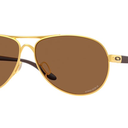 Oakley FEEDBACK OO4079 Round Sunglasses  407951-Satin Gold 59-135-13 - Color Map Gold