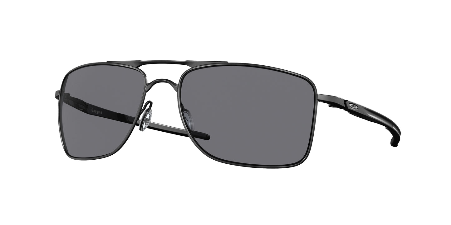 Oakley GAUGE 8 OO4124 Rectangle Sunglasses  412401-Matte Black 62-136-17 - Color Map Black