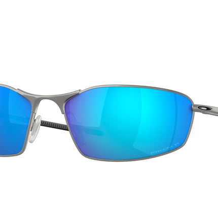 Oakley WHISKER OO4141 Oval Sunglasses  414104-Satin Chrome 60-130-16 - Color Map Silver