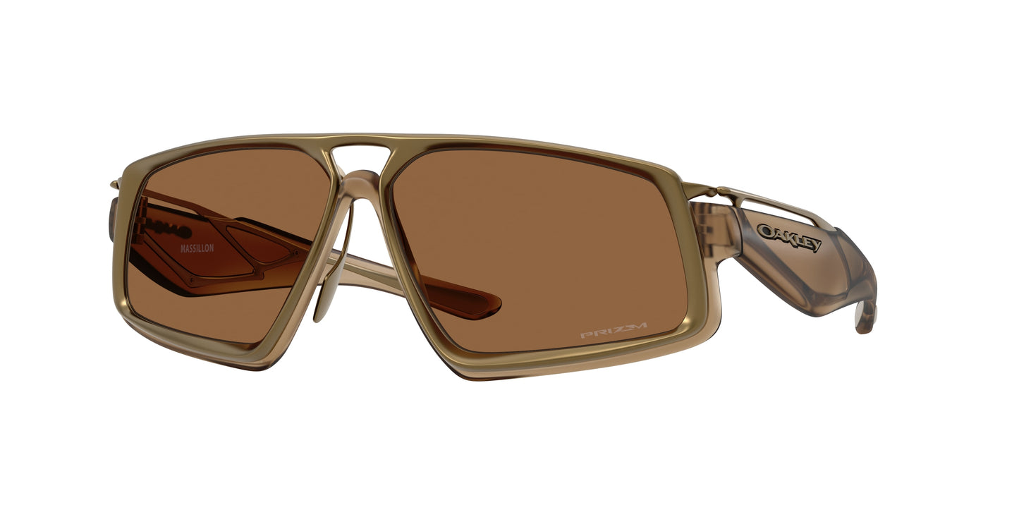 Oakley MASSILLON OO6029 Rectangle Sunglasses  602903-Matte Brown Smoke 61-147-12 - Color Map Brown