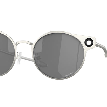 Oakley DEADBOLT OO6046 Round Sunglasses  604601-Satin Chrome 50-134-19 - Color Map Silver
