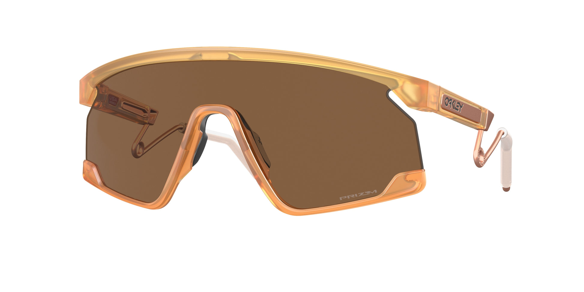 Oakley BXTR METAL OO9237 Shield Sunglasses  923706-Matte Transparent Light Curry 39-133-139 - Color Map Orange
