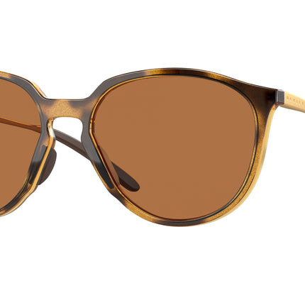 Oakley SIELO OO9288 Round Sunglasses  928803-Polished Brown Tortoise 57-143-17 - Color Map Brown