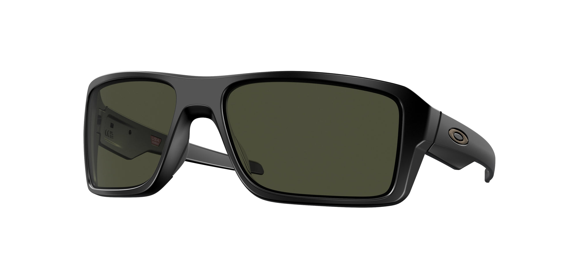 Oakley DOUBLE EDGE OO9380 Rectangle Sunglasses  938001-Matte Black 66-128-17 - Color Map Black