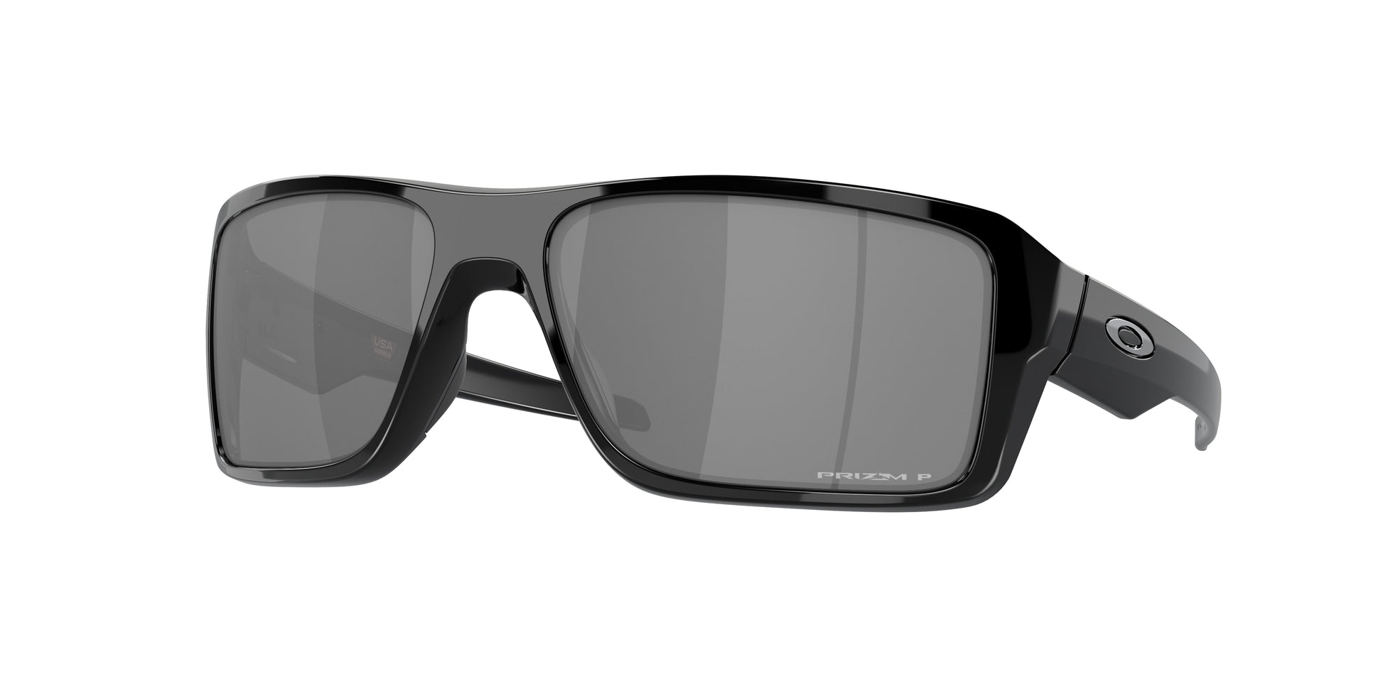 Oakley DOUBLE EDGE OO9380 Rectangle Sunglasses  938008-Polished Black 66-128-17 - Color Map Black