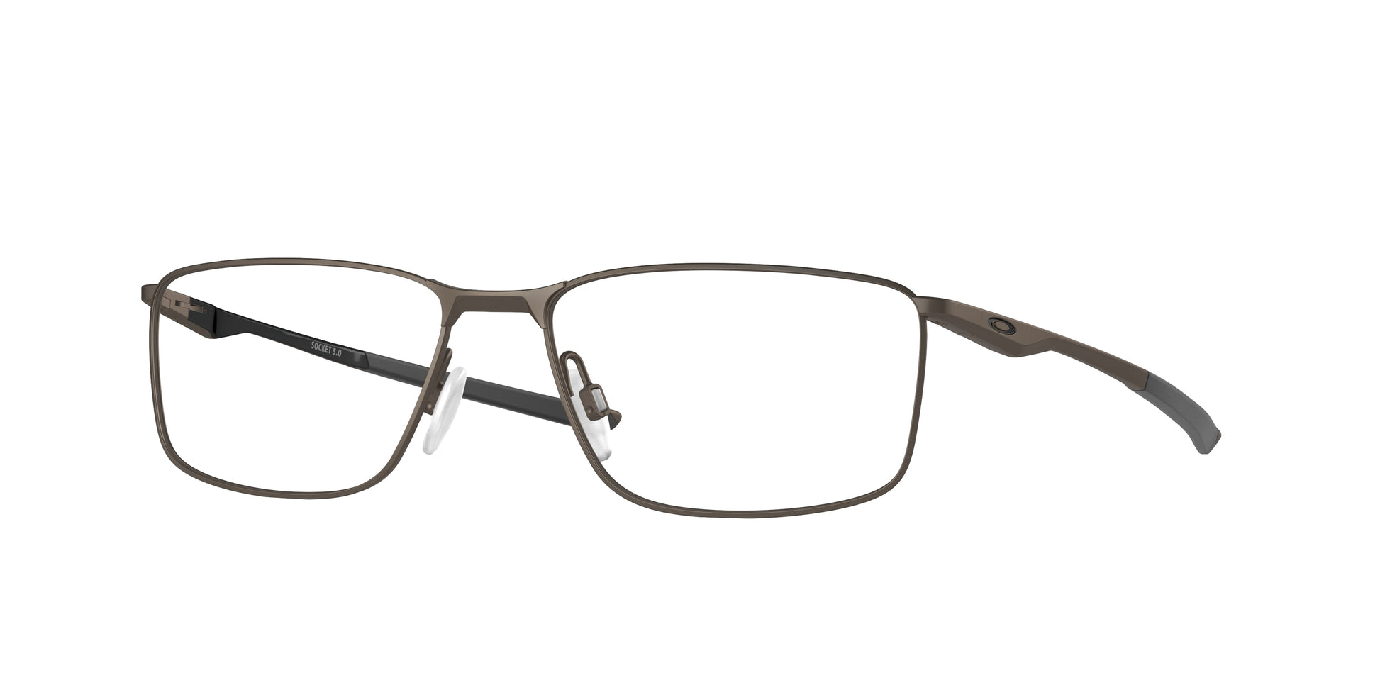 Oakley Optical SOCKET 5.0 OX3217 Rectangle Eyeglasses  321702-Satin Pewter 57-140-17 - Color Map Brown