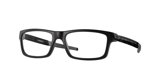 Oakley Optical CURRENCY OX8026 Rectangle Eyeglasses  802601-Satin Black 54-133-17 - Color Map Black