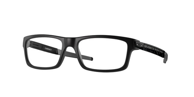 Oakley Optical CURRENCY OX8026 Rectangle Eyeglasses  802601-Satin Black 54-133-17 - Color Map Black