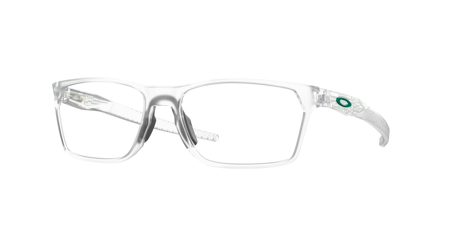 Oakley Optical HEX JECTOR OX8032 Rectangle Eyeglasses  803209-Matte Clear 57-141-17 - Color Map Transparent