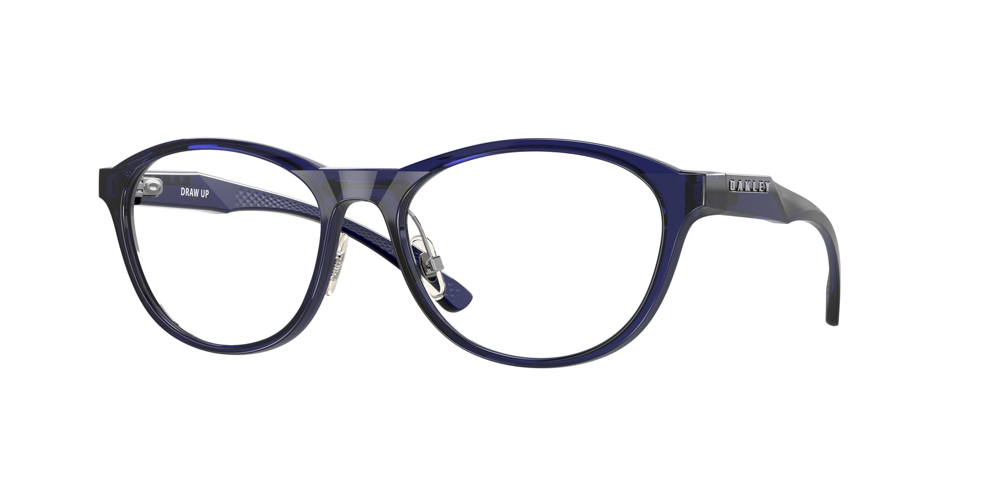 Oakley Optical DRAW UP OX8057 Round Eyeglasses  805704-Polished Ice Blue 56-139-17 - Color Map Blue
