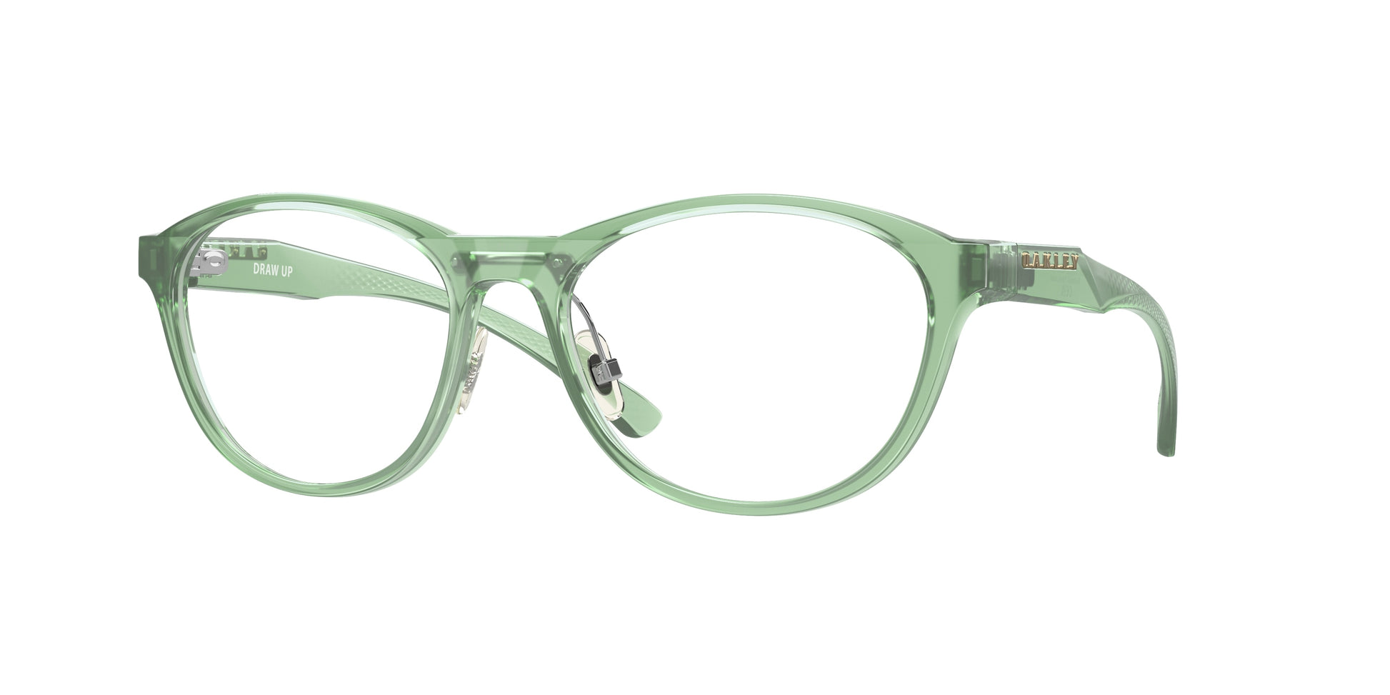Oakley Optical DRAW UP OX8057 Round Eyeglasses  805705-Polished Trans Jade 56-139-17 - Color Map Green