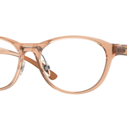 Oakley Optical DRAW UP OX8057 Round Eyeglasses  805707-Polished Transparent Sepia 56-139-17 - Color Map Orange