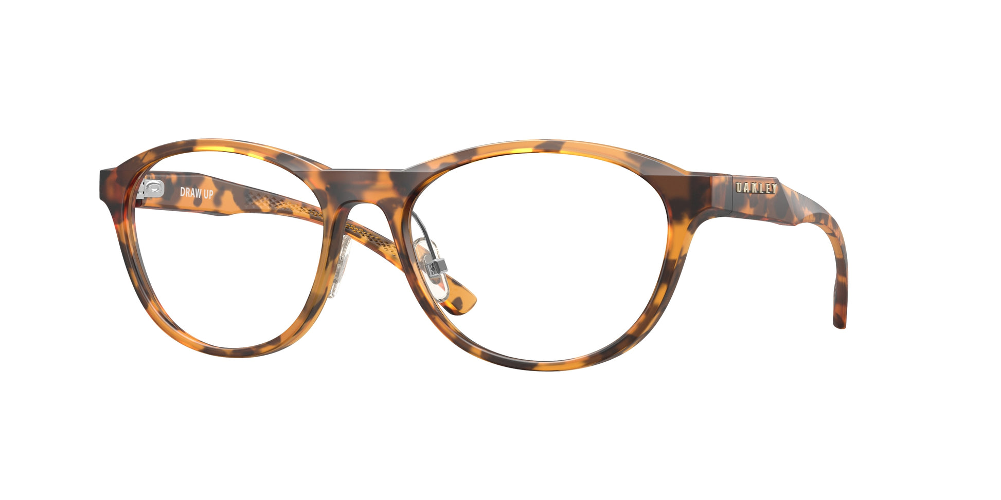 Oakley Optical DRAW UP OX8057 Round Eyeglasses  805708-Matte Ginger Tortoise 56-139-17 - Color Map Orange