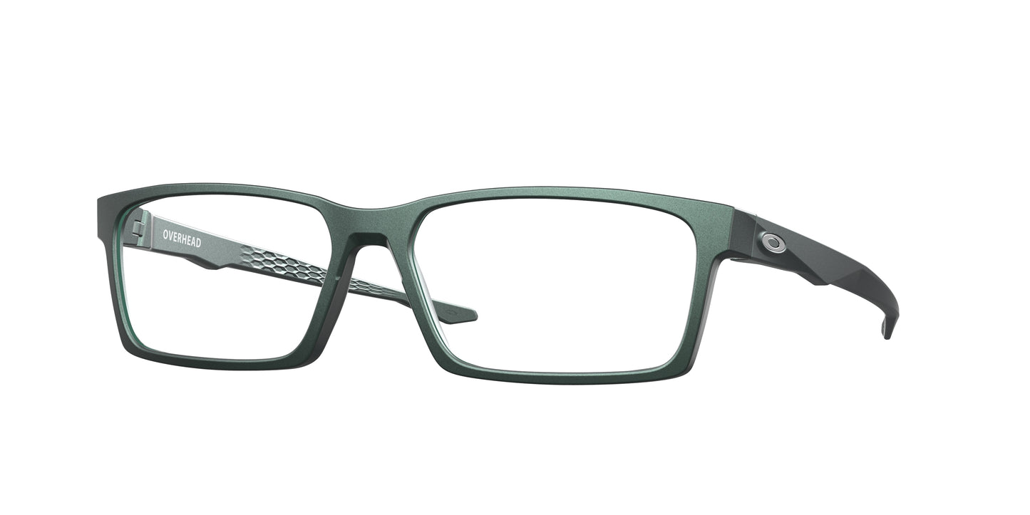 Oakley Optical OVERHEAD OX8060 Rectangle Eyeglasses  806004-Matte Dark Silver/Blue Colorshift 59-138-16 - Color Map Blue