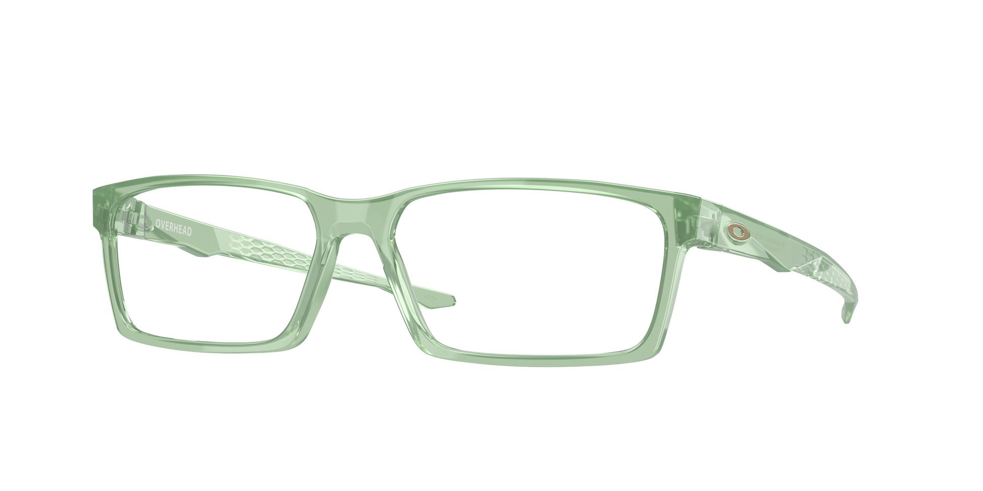Oakley Optical OVERHEAD OX8060 Rectangle Eyeglasses  806005-Polished Trans Jade 59-138-16 - Color Map Green