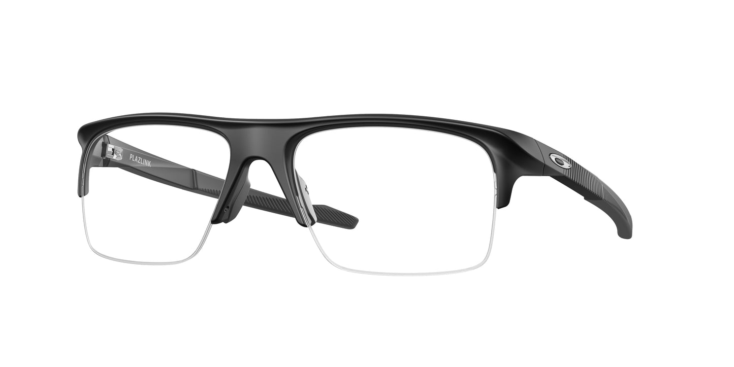 Oakley Optical PLAZLINK OX8061 Rectangle Eyeglasses  806101-Satin Black 58-140-19 - Color Map Black