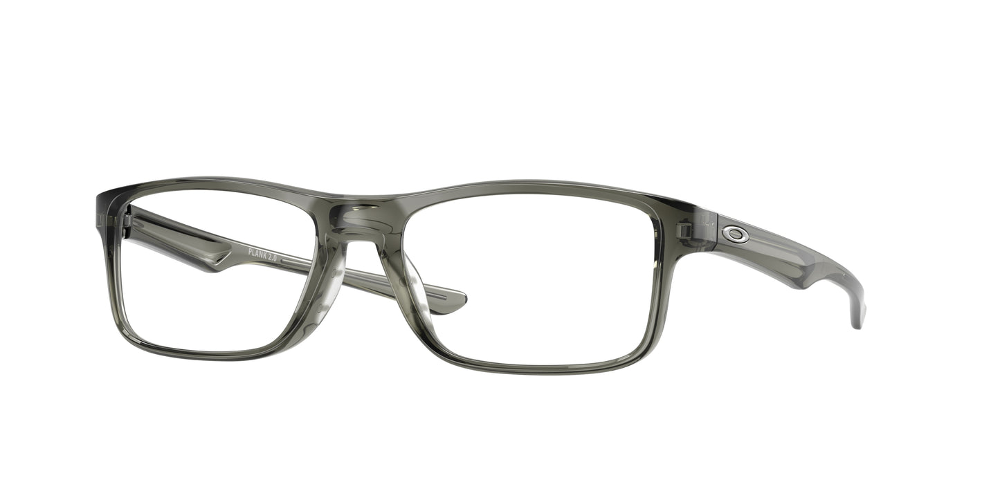 Oakley Optical PLANK 2.0 OX8081 Rectangle Eyeglasses  808106-Polished Grey Smoke 55-145-18 - Color Map Grey