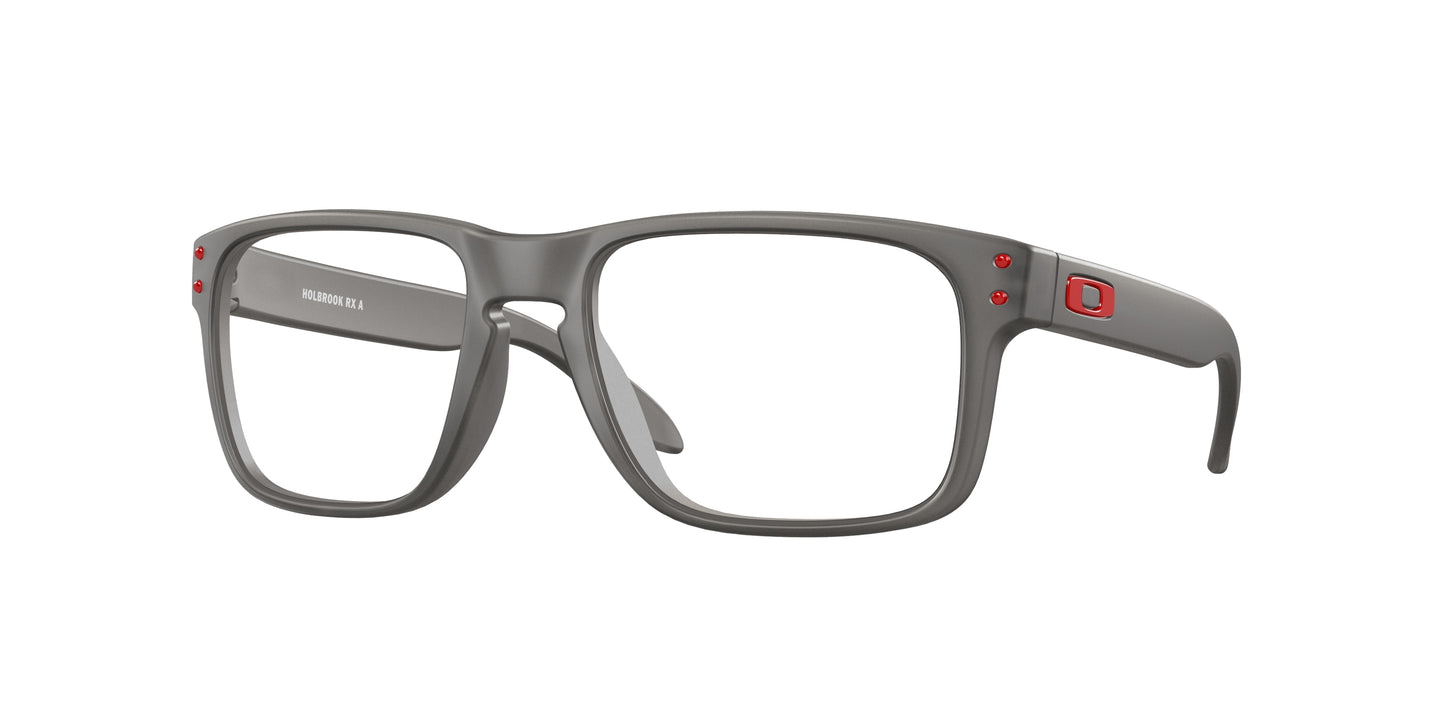 Oakley Optical HOLBROOK RX A OX8100F Square Eyeglasses  810002-Satin Grey Smoke 58-137-17 - Color Map Grey