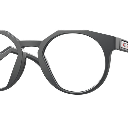 Oakley Optical HSTN RX OX8139 Round Eyeglasses  813903-Matte Carbon 50-140-21 - Color Map Grey