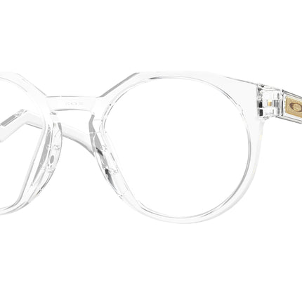 Oakley Optical HSTN RX OX8139 Round Eyeglasses  813905-Polished Clear 50-140-21 - Color Map Transparent