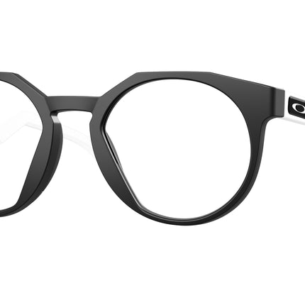 Oakley Optical HSTN RX OX8139 Round Eyeglasses  813906-Matte Black 50-140-21 - Color Map Black