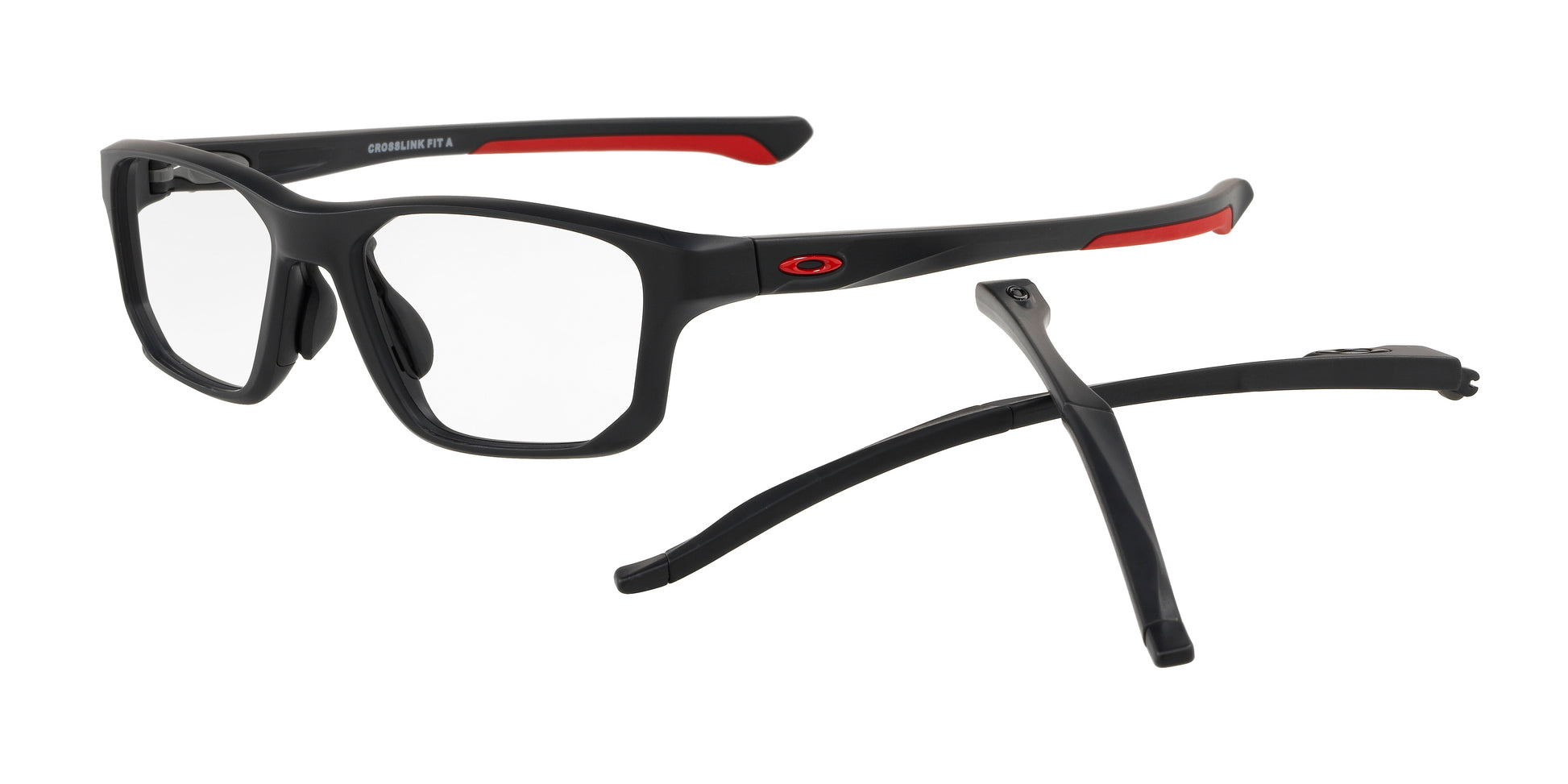 Oakley Optical CROSSLINK FIT (A) OX8142 Rectangle Eyeglasses  814204-Satin Black 56-150-17 - Color Map Black