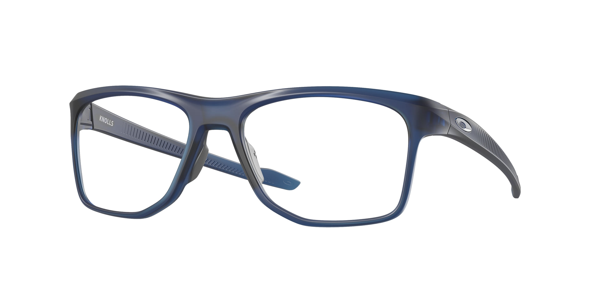 Oakley Optical KNOLLS OX8144 Rectangle Eyeglasses  814403-Satin Transparent Blue 57-143-18 - Color Map Blue