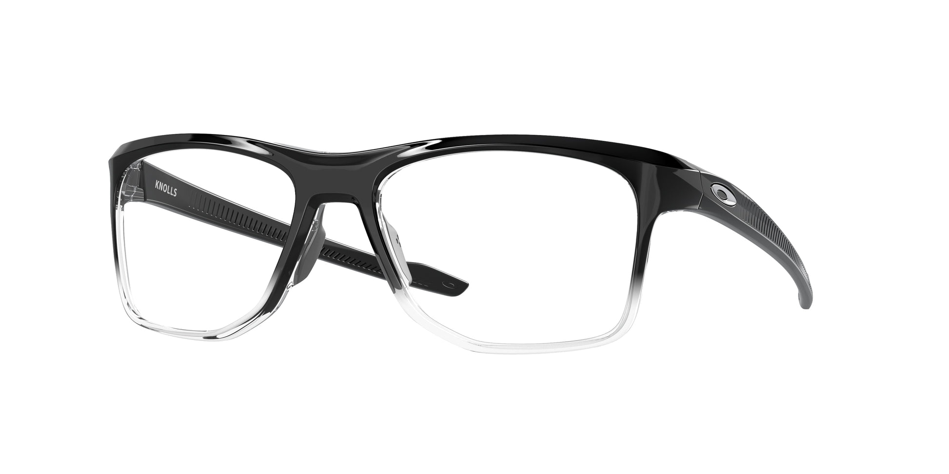 Oakley Optical KNOLLS OX8144 Rectangle Eyeglasses  814404-Polished Black Fade 57-143-18 - Color Map Black