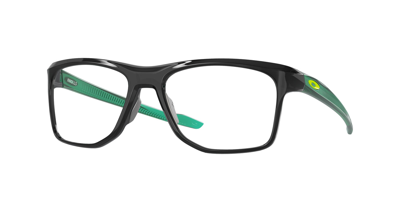 Oakley Optical KNOLLS OX8144 Rectangle Eyeglasses  814405-Polished Black Ink 57-143-18 - Color Map Black