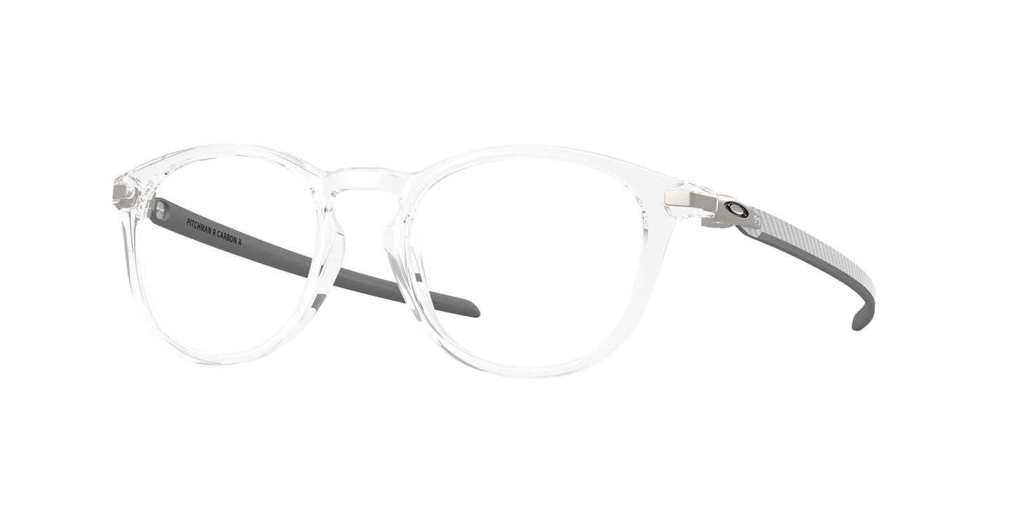 Oakley Optical PITCHMAN R CARBON A OX8149F Round Eyeglasses  814903-Polished Clear 52-140-19 - Color Map Transparent